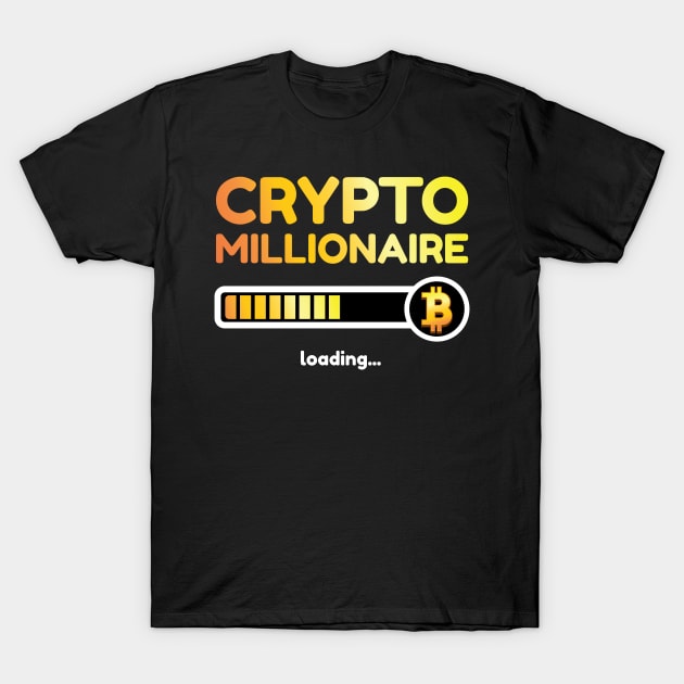 Crypto Millionaire Loading Miner Hodl Blockchain Bitcoin T-Shirt by Riffize